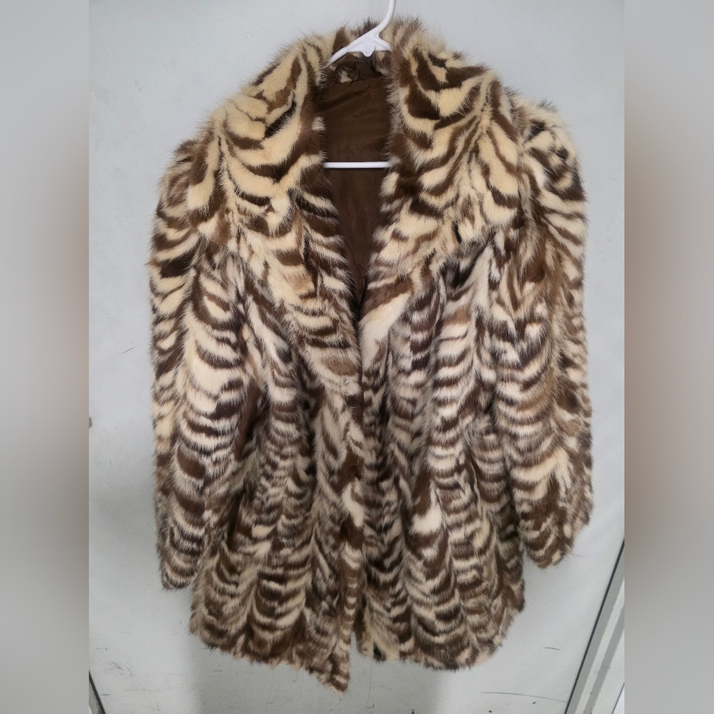 AUTHENTIC MINK FUR ~ MOTTLE VINTAGE FUR COAT  SIZE: 2XL - Picture 4 of 10